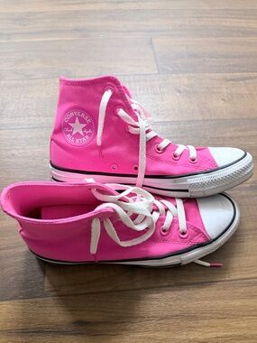 Converse Hot Pink High Top Sneakers